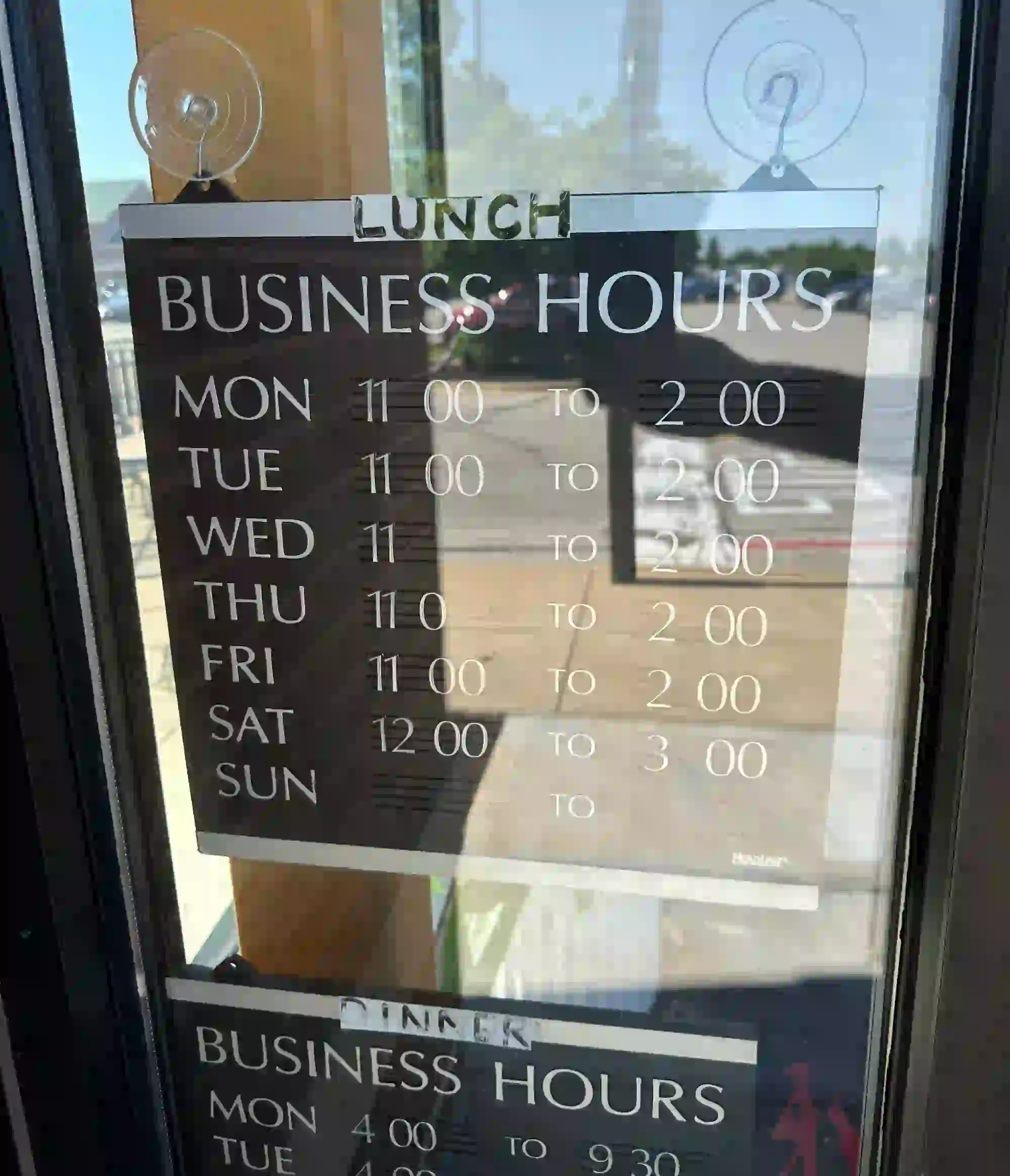 Lunch hours sign at Miyabi Japanese Sushi & Steak House in Arnold, MO